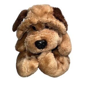 Vintage 1986 Hush Puppy Raffoler Dog Plush Stuffed Animal Brown Wrinkles 8"